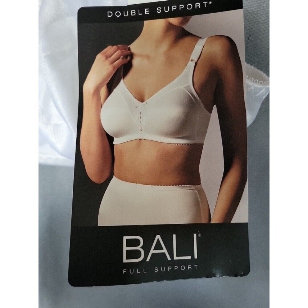 Bali Women's  3820 Double Support Wireless Unpadded Bra, White 40B  NEW - Picture 6 of 6
